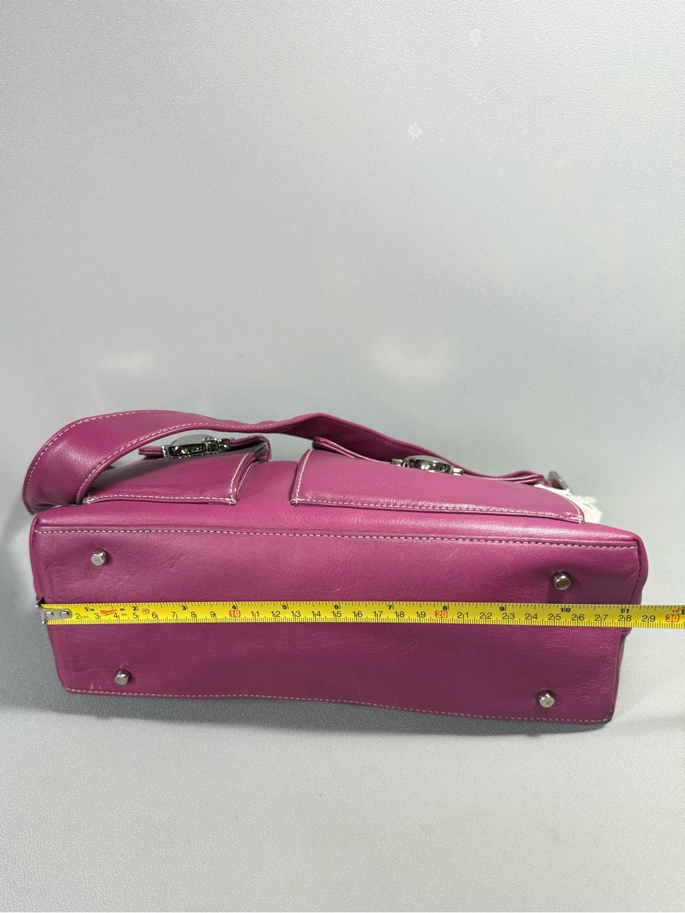 Perlina Vintage Y2K Multi-Pocket Fushia Pink Leather Shoulder Bag NWT - Picture 16 of 16